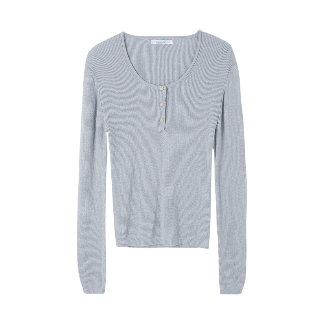 P0000BPJ Tannat Button Sheer Knit Top Blue