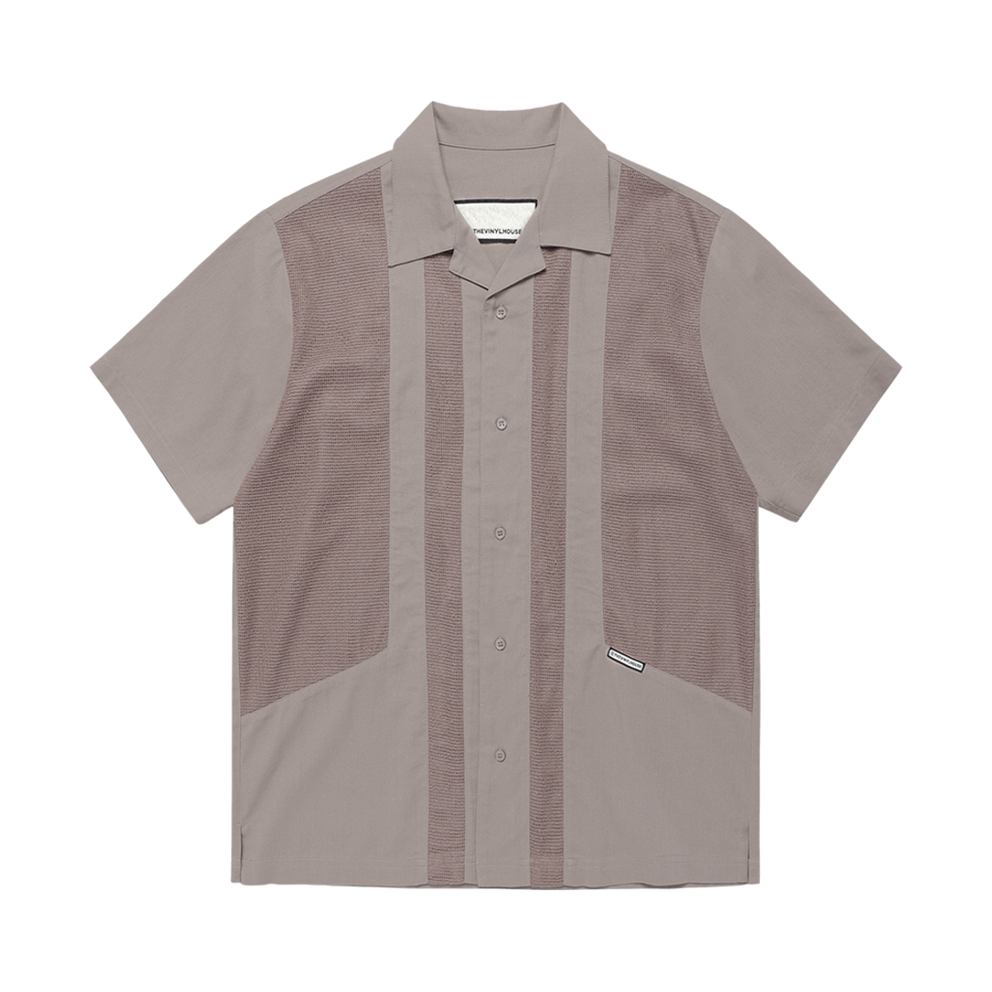 더바이닐하우스 린넨 메쉬 반팔 셔츠 브라운(Thevinylhouse Linen Mesh Short Sleeve Shirts Brown)