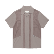 Thevinylhouse Linen Mesh Short Sleeve Shirts Brown