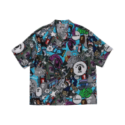 BAPE Comic Art Open Collar S/S Shirt Grey