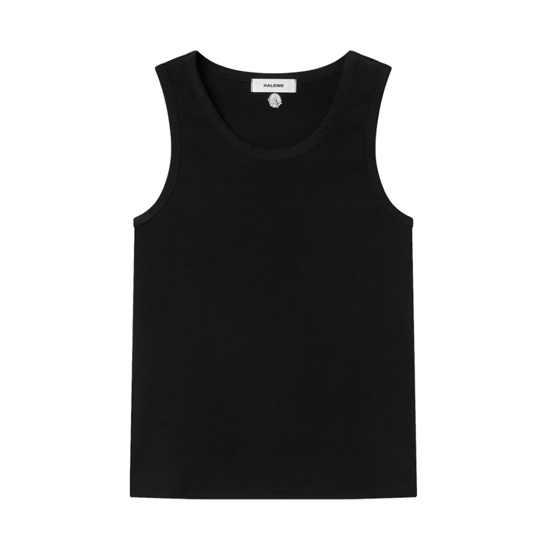 알렌느 믹스드 패브릭 슬리브리스 탑 블랙