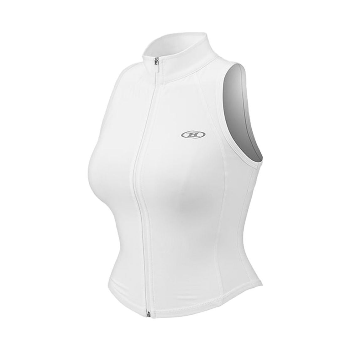 BF3WXT154WH_ BORN TO WIN Active Line Full Zip-Up Tank Top White