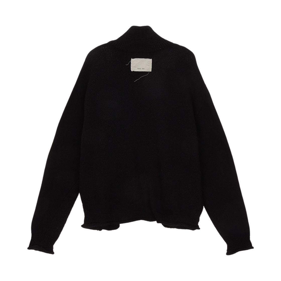 (W) 마뗑킴 자수 로고 니트 집 업 블랙((W) Matin Kim Embroidery Logo Knit Zip Up Black) - 2