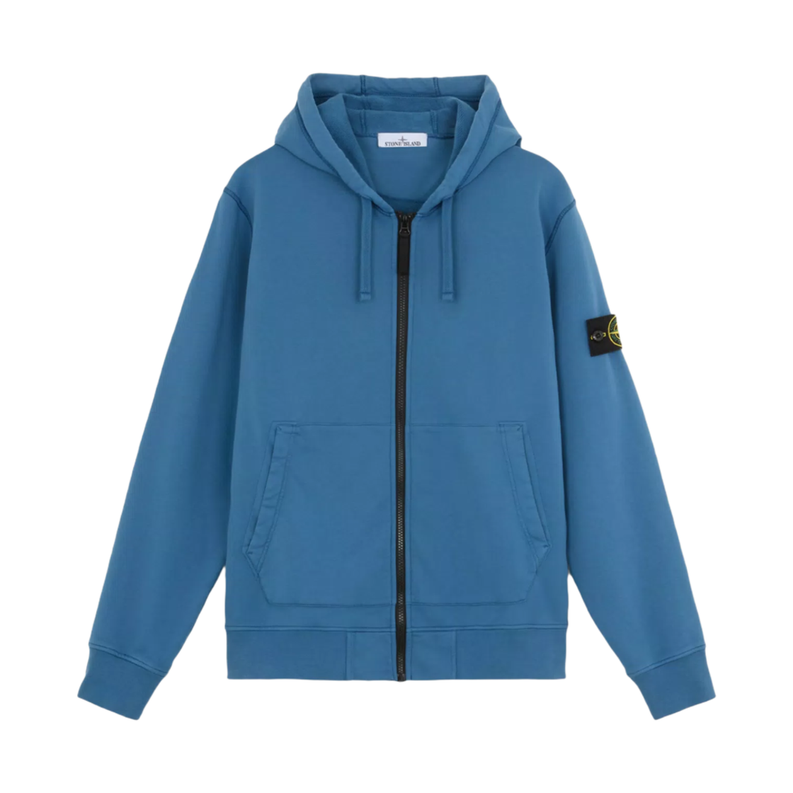 811564251-V0024 Stone Island 64251 Cotton Fleece Hooded Full Zipper Sweatshirt Avio Blue - 24FW