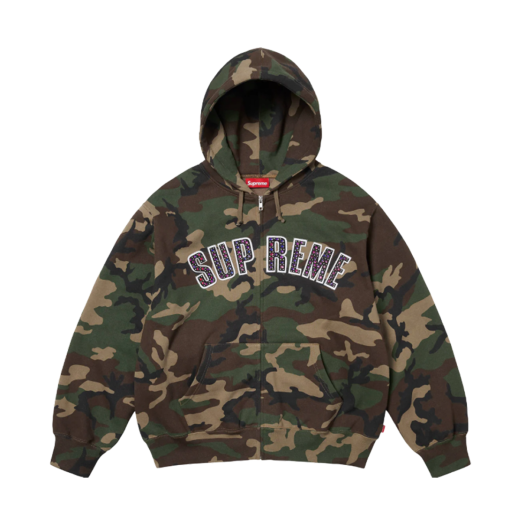 Supreme x B.B. Simon Zip Up Hooded Sweatshirt Woodland Camo - 25SS