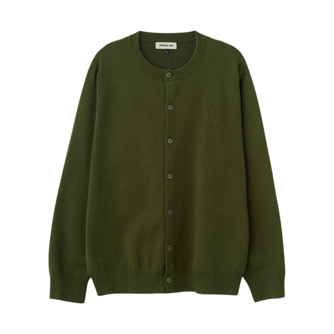 제너럴아이디어 맨 에센셜 크루넥 가디건 카키