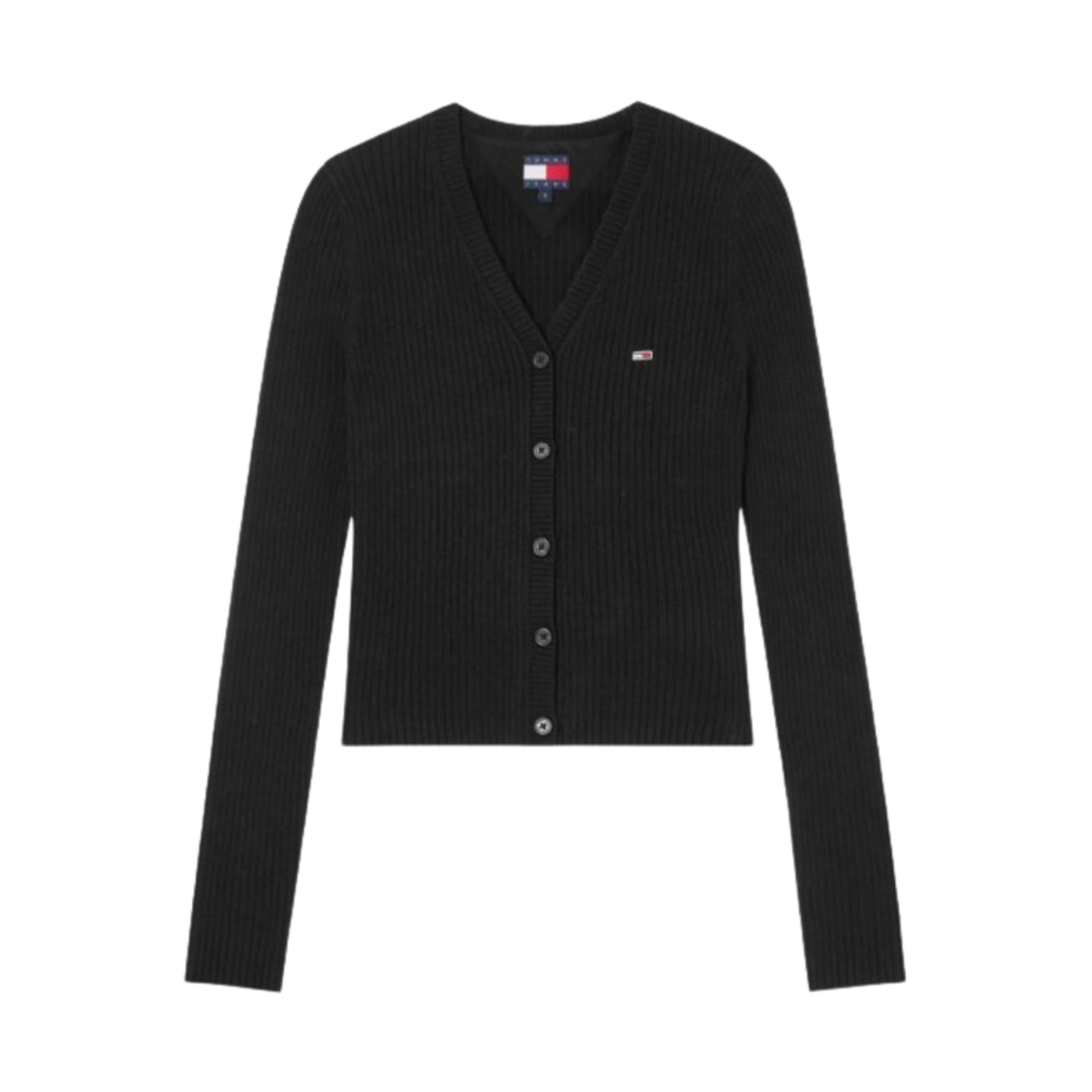 (W) 타미 진스 베이직 브이넥 가디건 블랙((W) Tommy Jeans Basic V-Neck Cardigan Black)