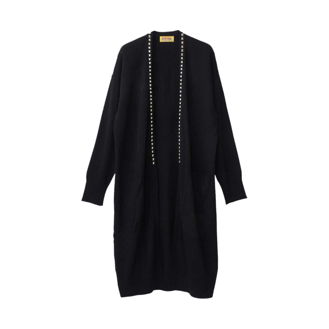 (W) 히스테릭 글래머 스터드 롱 가디건 블랙((W) Hysteric Glamour Studded Long Cardigan Black) - 1