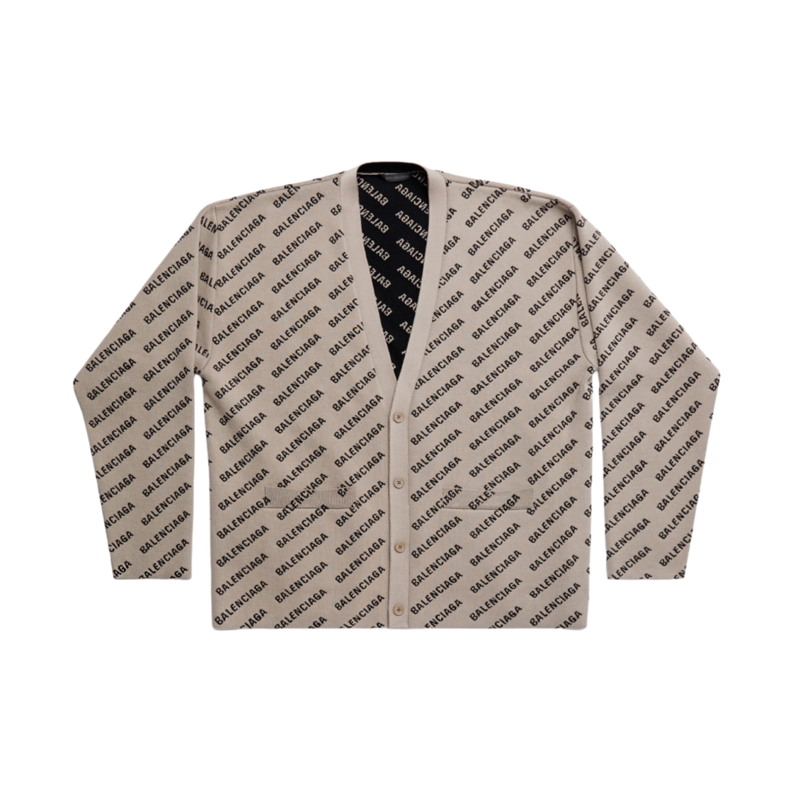 발렌시아가 미니 올오버 로고 가디건 다크 베이지(Balenciaga Mini Allover Logo Cardigan Dark Beige) - 1