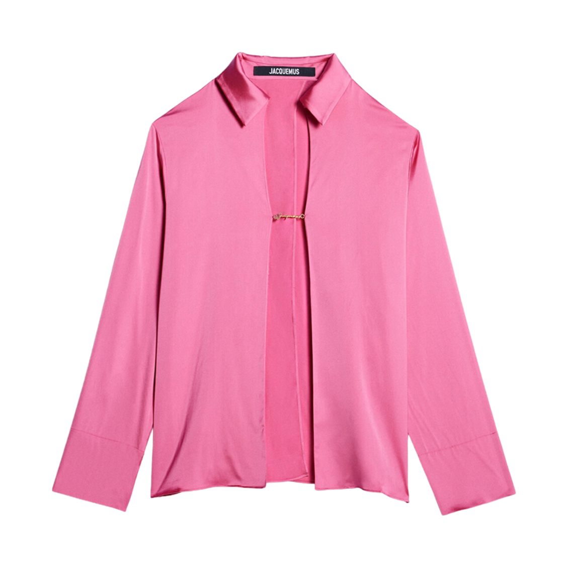 (W) 자크뮈스 라 슈미즈 노트 오픈 참 로고 셔츠 핑크((W) Jacquemus La Chemise Notte Open Charm Logo Shirt Pink) - 1