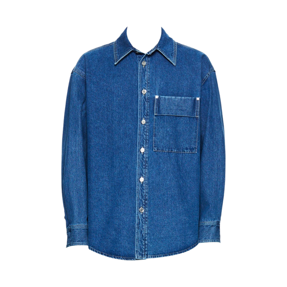 우영미 데님 깃털 백로고 셔츠 블루 - 23SS(Wooyoungmi Denim Feather Back Logo Shirt  Blue - 23SS) - 2