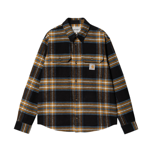 Carhartt WIP Hawkins Check Shirt Black Prussian Blue