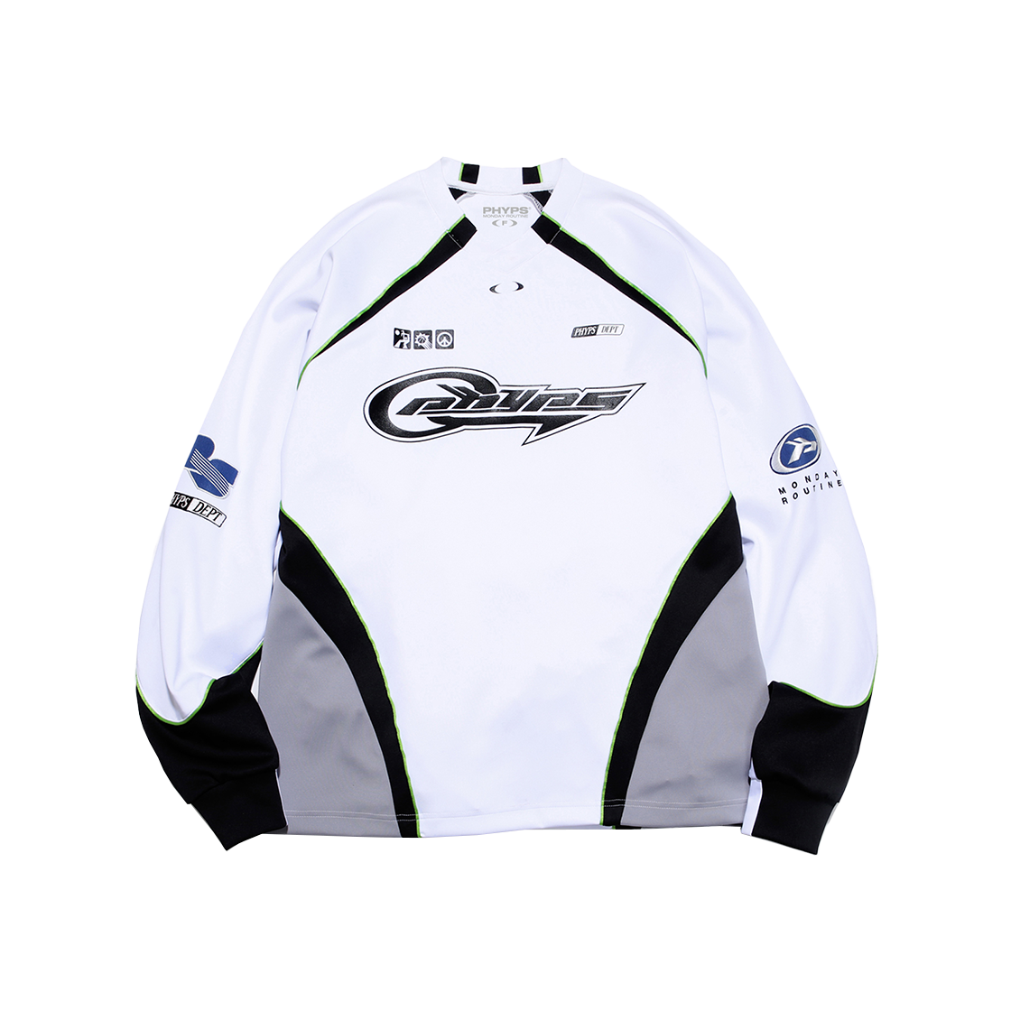 피지컬 디파트먼트 매쉬 모터사이클 래글런 롱슬리브_화이트(Phyps Dept Mesh Motorcycle Raglan Long Sleeve White) - 1