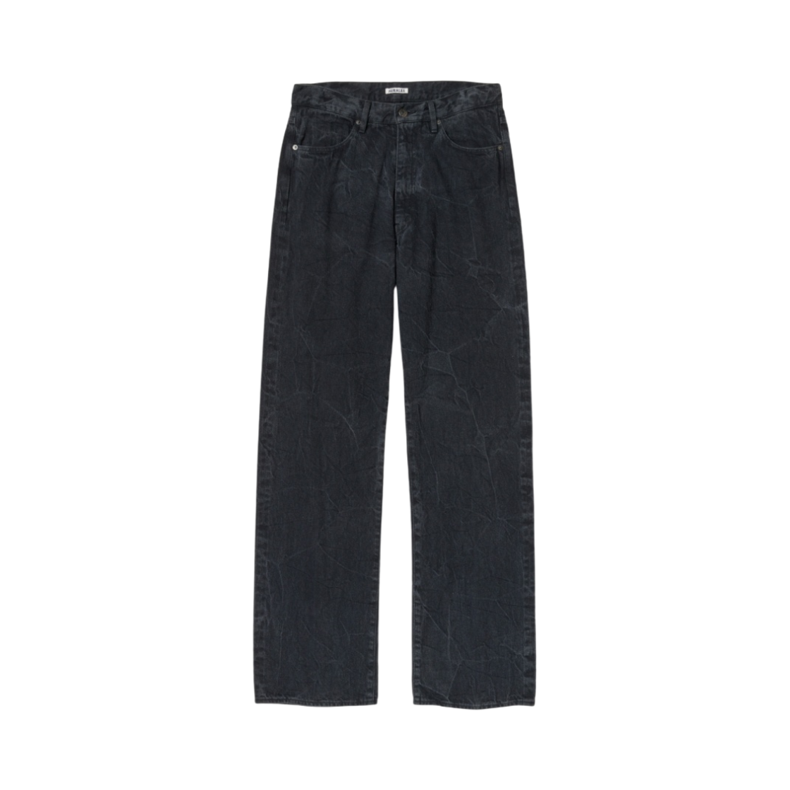 A23SP02DE Auralee Selvedge Faded Light Denim Pants Lightning Effect Black - 23SS