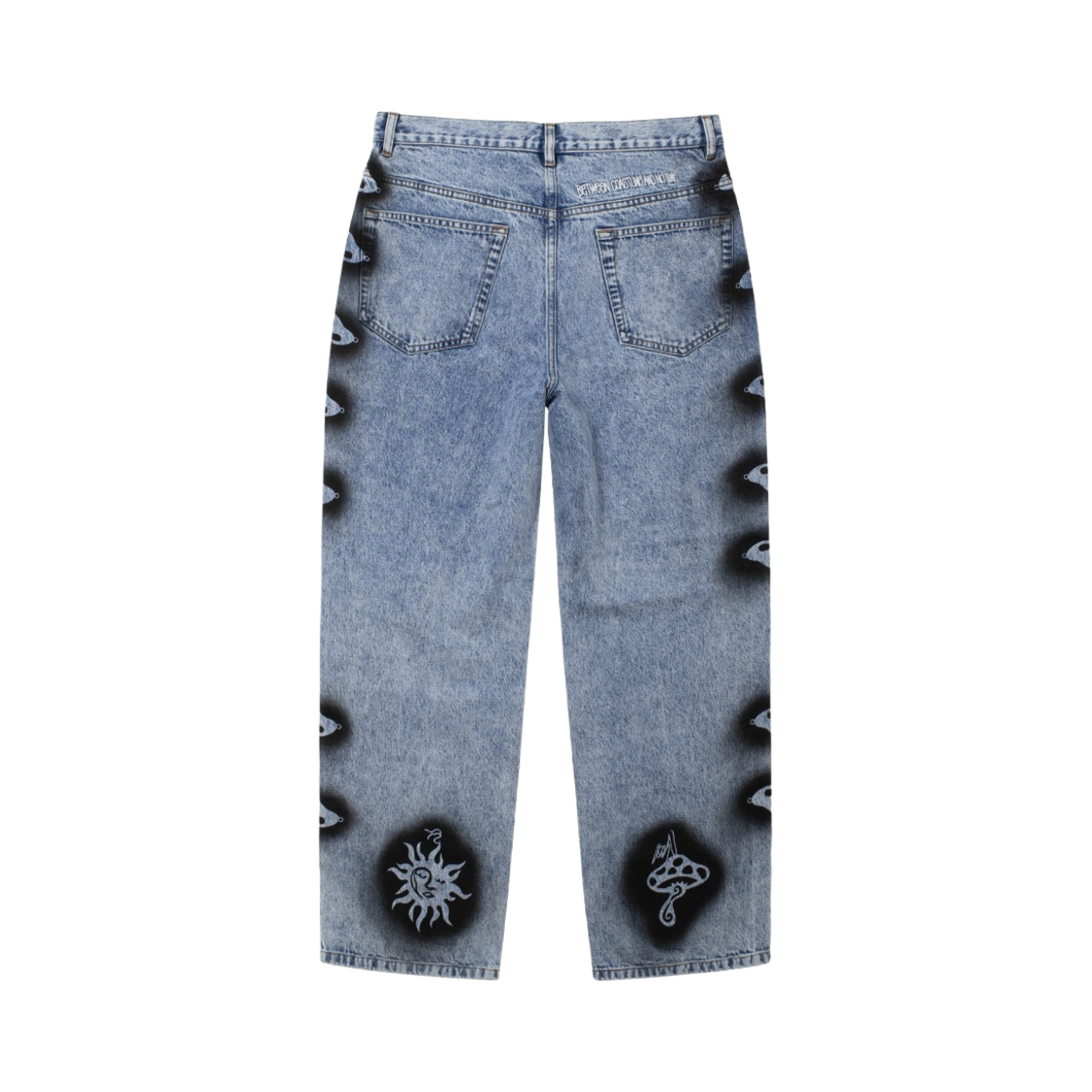 스투시 x 드리스 반 노튼 핸드 스텐실 진 워시드 블루(Stussy x Dries Van Noten Hand Stencilled Jean Washed Blue) - 2
