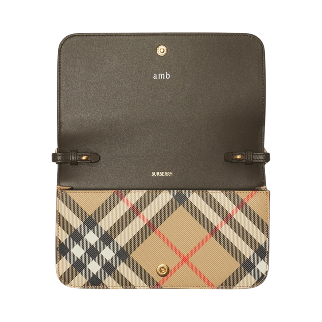 버버리 체크 체인 스트랩 월렛 샌드(Burberry Check Chain Strap Wallet Sand) - 2