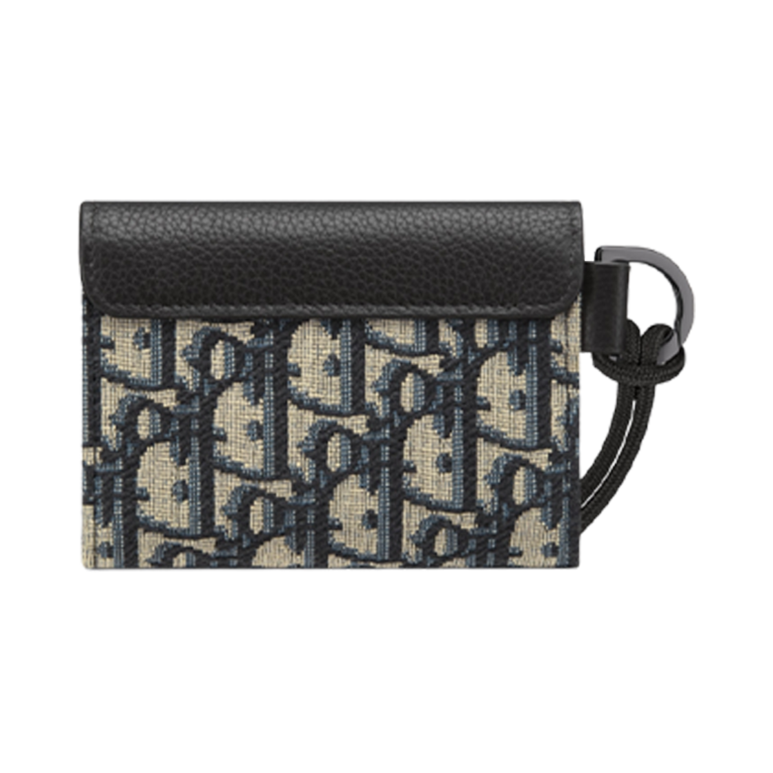 디올 새들 플랩 카드 홀더 베이지 블랙 오블리크 자카드 블랙(Dior Saddle Flap Card Holder Beige Black Oblique Jacquard Black) - 3