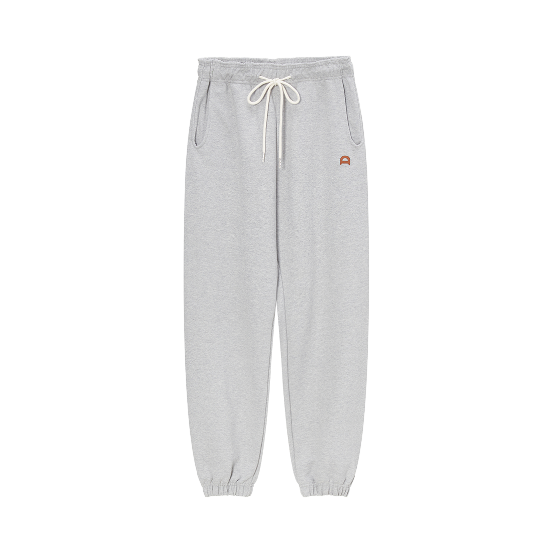 던스트 유니섹스 레더 로고 스웨트 팬츠 멜란지 그레이(Dunst Unisex Leather Logo Sweat Pants Melange Grey)