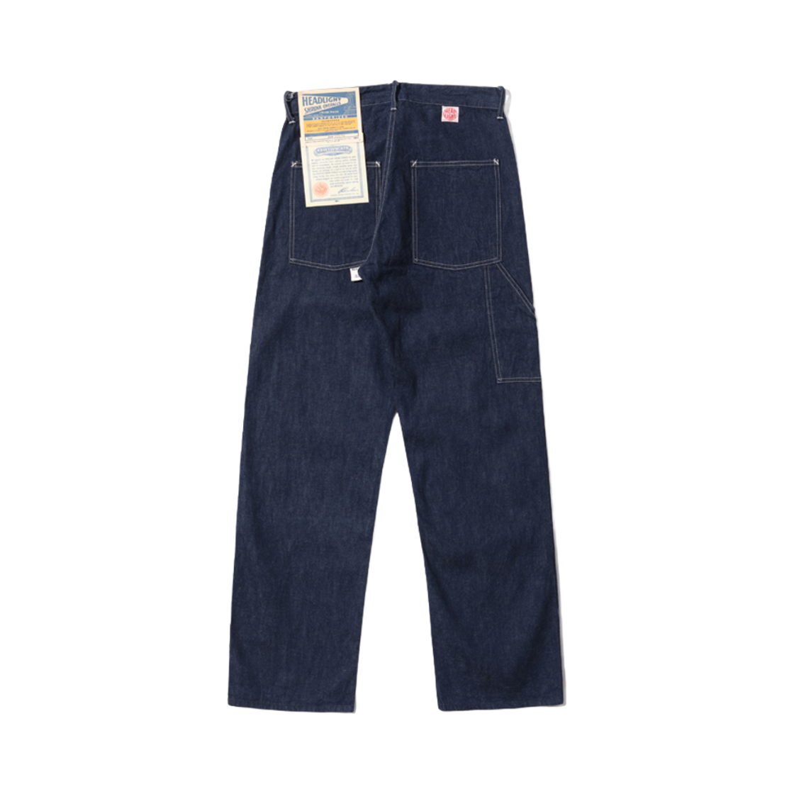 슈가 케인 헤드라이트 10온즈 블루 데님 더블 프론트 덩가리 원 워시(Sugar Cane Headlight 10 oz. Blue Denim Double Front Dungarees One Wash) - 2
