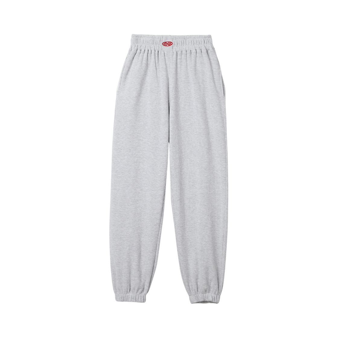 LPT-JG-WF-WMG Menasoo Track Logo Waffle Jogger Pants White Melange