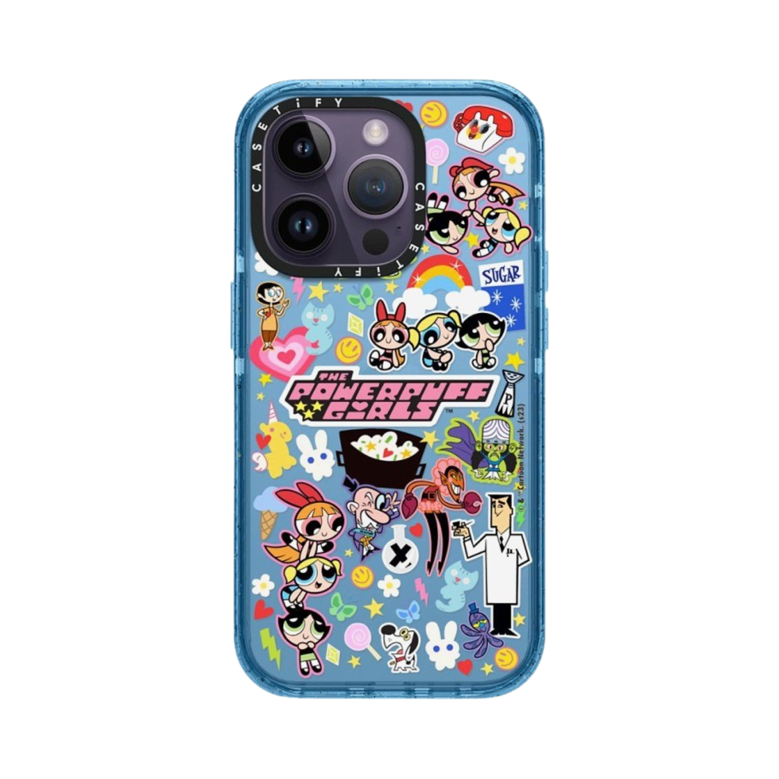 케이스티파이 x 파워퍼프걸 아이폰 스티커매니아 임팩트 케이스 반투명 시에라 블루(Casetify x The Powerpuff Girls iPhone Stickermania Impact Case Sheer Sierra Blue) - 2