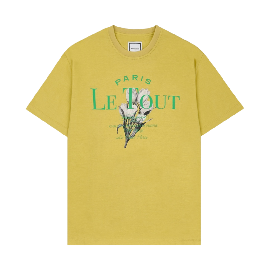 우영미 플라워 그래픽 프린트 티셔츠 옐로우 - 22SS(Wooyoungmi Flower Graphic Print T-Shirt Yellow - 22SS) - 1