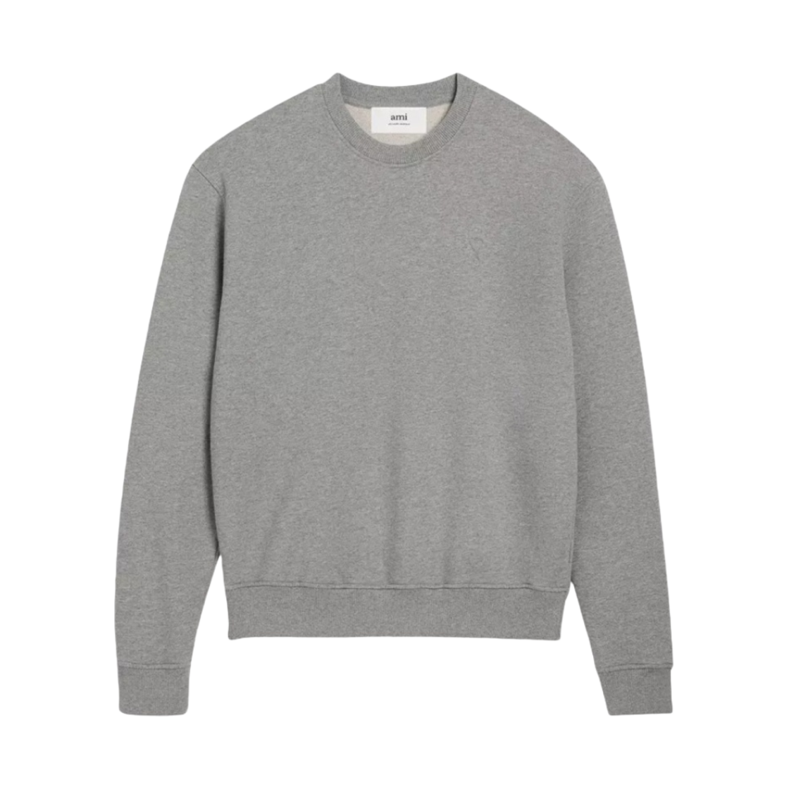 아미 스몰 하트 로고 톤온톤 스웨트셔츠 헤더 그레이