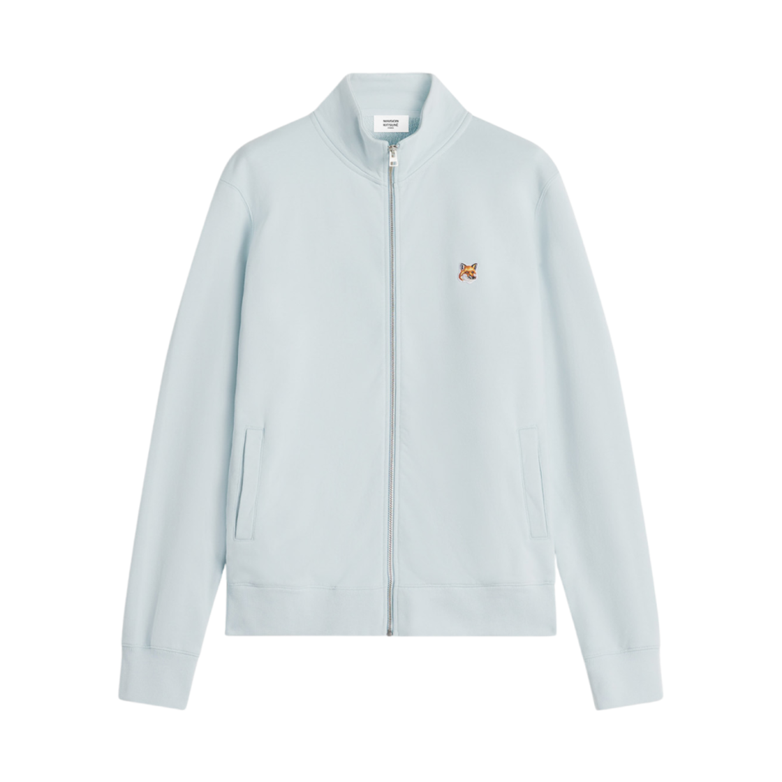 OM02134KM0001-0072 Maison Kitsune Fox Head Patch Fullzip Regular Sweatshirt Cirrus Blue