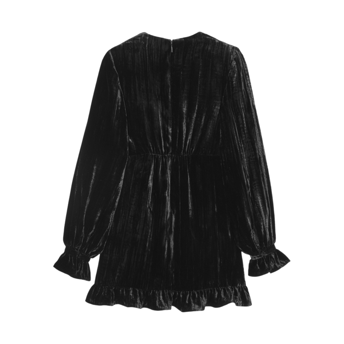 (W) 생로랑 매트 벨벳 숏 드레스 블랙((W) Saint Laurent Short Dress in Matte Velvet Black) - 2