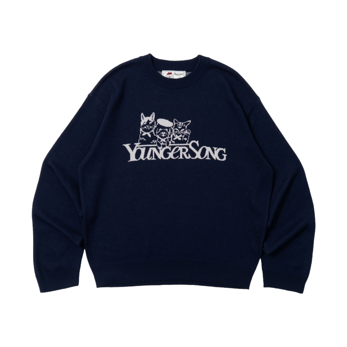 비욘드클로젯 X 영거송 디자인 크루넥 니트 네이비(Beyond Closet X Younger Song Design Crew Neck Knit Navy)