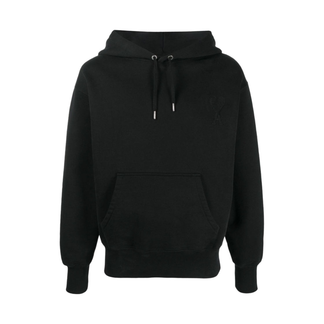 E21HJ058-747-001 AMI de Coeur Tone-On-Tone Hoodie Black