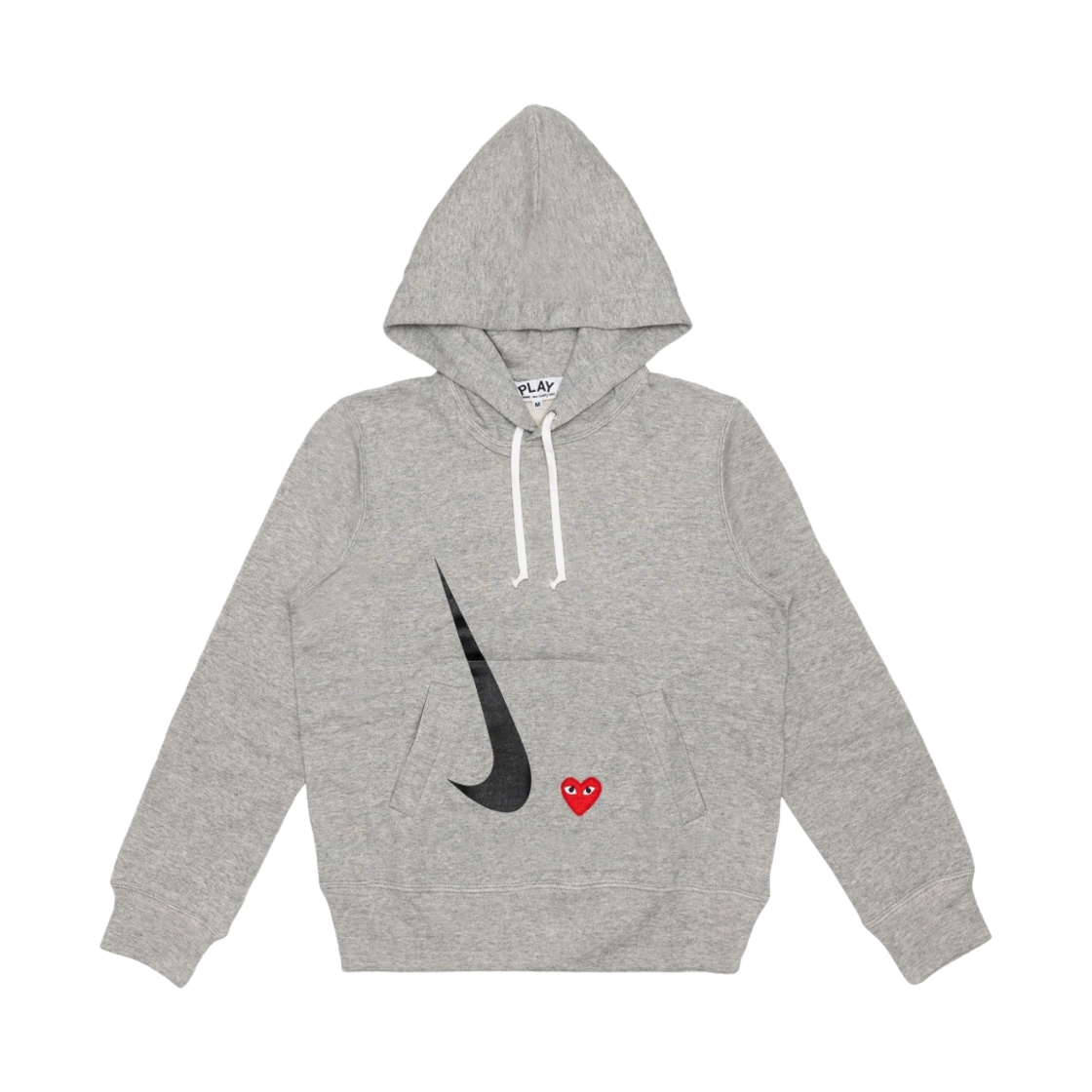 (W) 플레이 꼼데가르송 x 나이키 후드 그레이((W) Play Comme des Garcons x Nike Hoodie Grey)