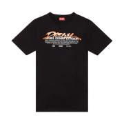 Diesel T-Just-L3 T-Shirt with Gel Diesel Print Black