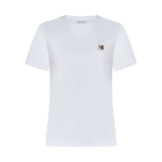 LW00105KJ0008-P100 (W) Maison Kitsune Fox Head Patch Regular T-Shirt White