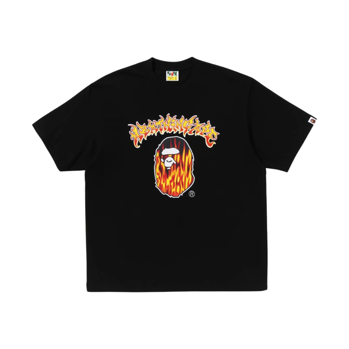 0ZXTEM110320M BAPE Mad Flame Ape Head Relaxed Fit T-Shirt Black