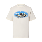 Louis Vuitton Graphic Short Sleeved Cotton Crewneck Vanilla