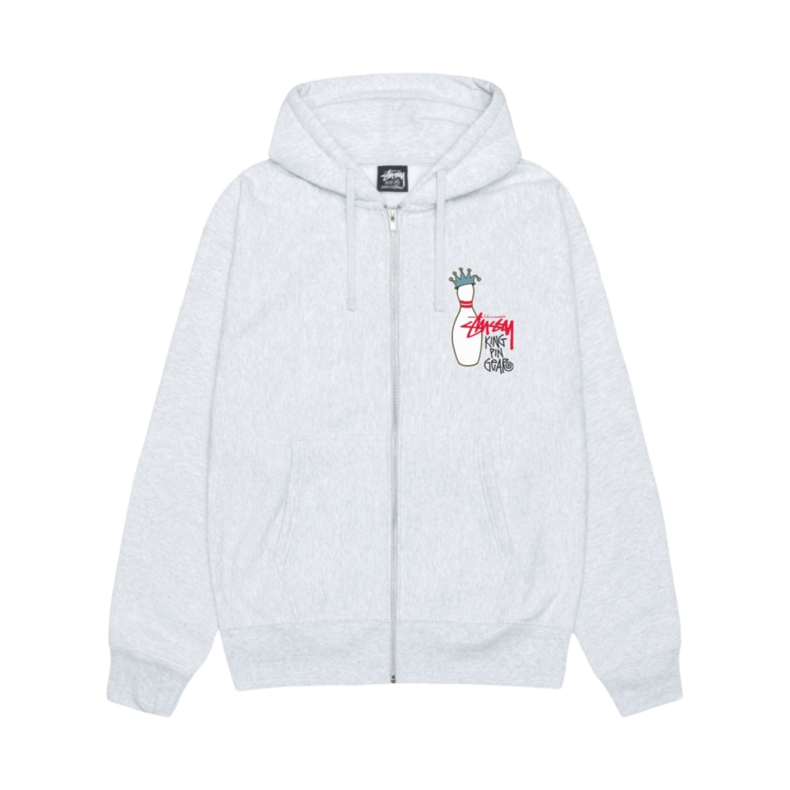 스투시 킹핀 집 후드 애쉬 헤더(Stussy Kingpin Zip Hoodie Ash Heather) - 2