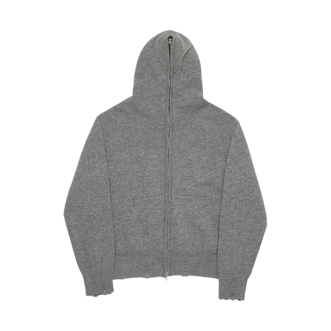 알렌느 풀 집업 니트 후드 그레이