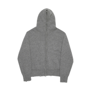 Haleine Full Zipup Knit Hoodie Grey