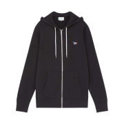 Maison Kitsune Tricolor Fox Patch Zip Hoodie Black