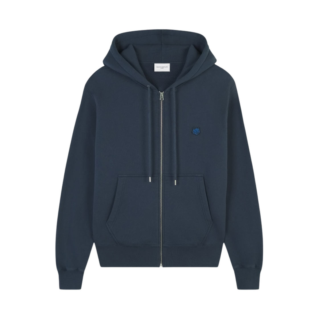 메종 키츠네 토날 폭스 헤드 패치 컴포트 지퍼 후드 잉크 블루(Maison Kitsune Tonal Fox Head Patch Comfort Zipped Hoodie Ink Blue)