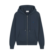 Maison Kitsune Tonal Fox Head Patch Comfort Zipped Hoodie Ink Blue
