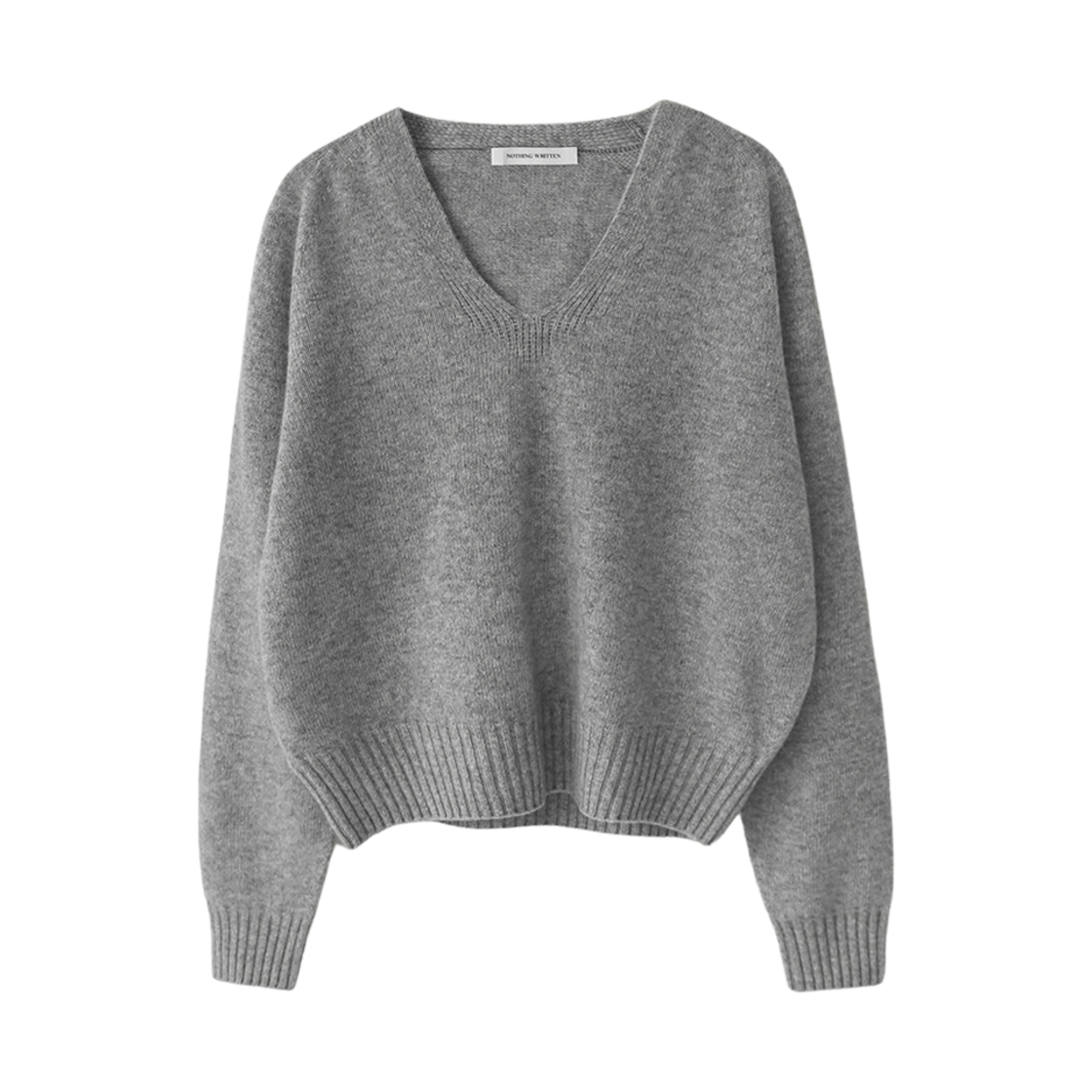 (W) 낫띵 리튼 애린 울 브이넥 풀오버 그레이((W) Nothing Written Erin Wool V-Neck Pullover Gray)