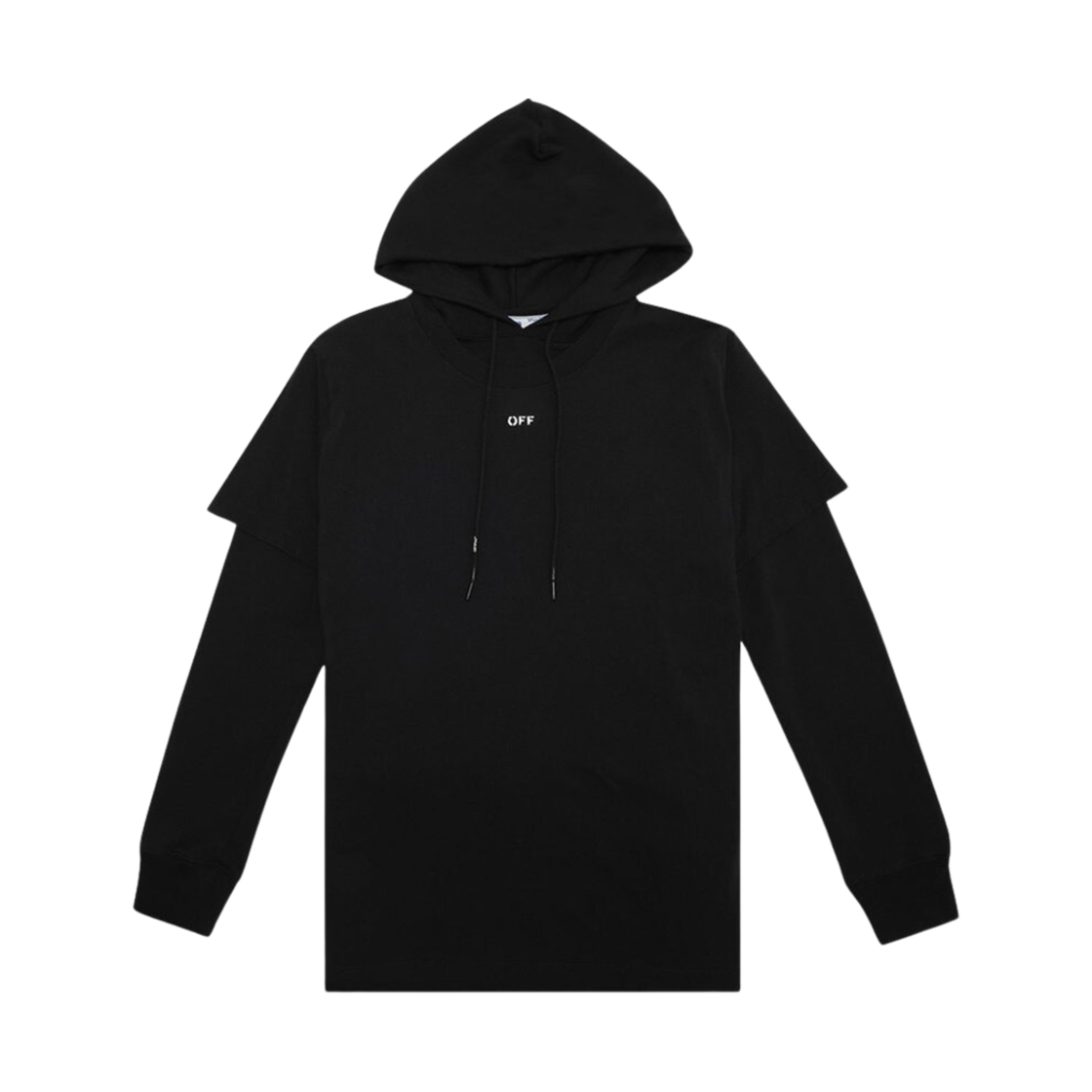 OMBB051E20FLE0011001 Off-White Stencil Double T-Shirt Hoodie Black White