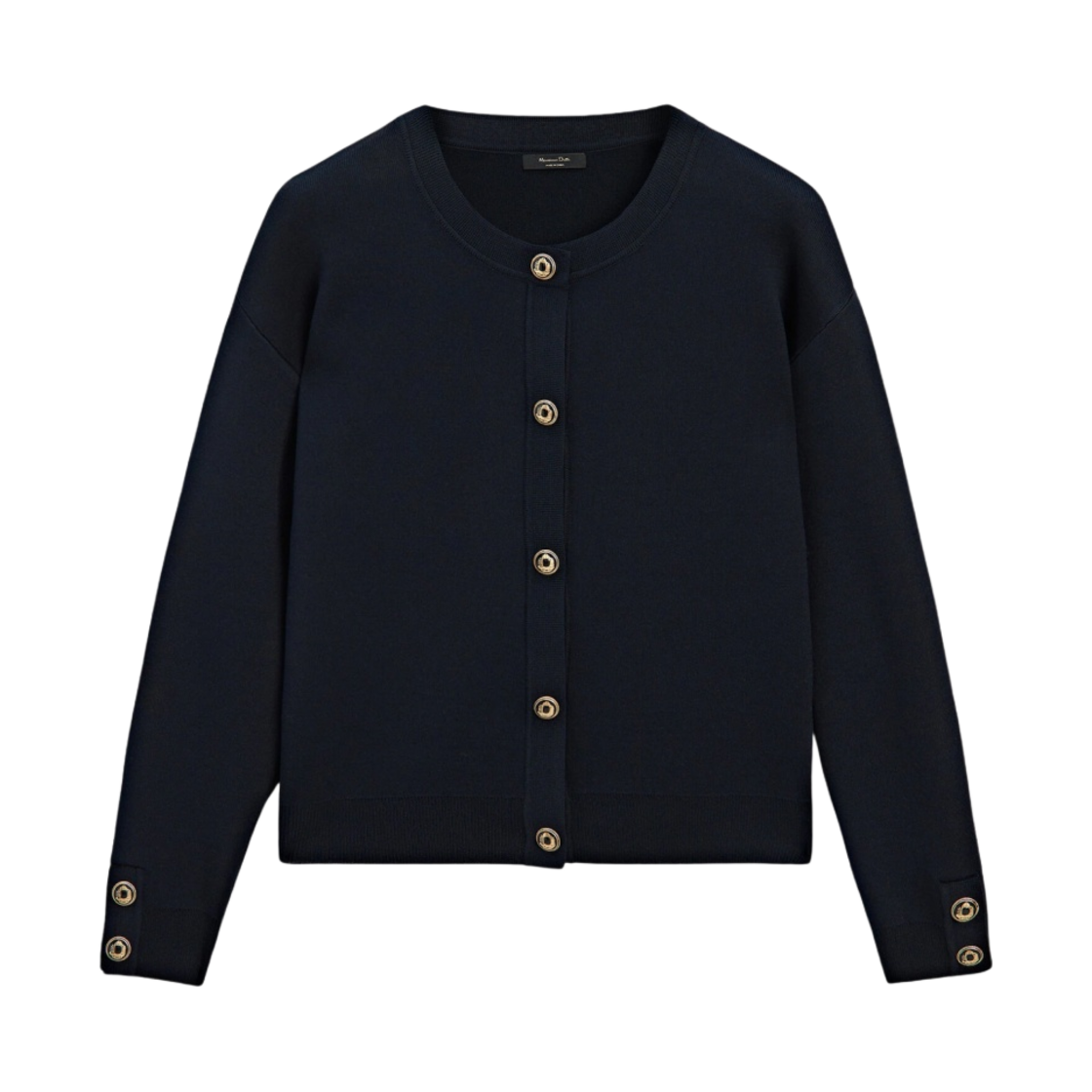 5637/510/401 Massimo Dutti Knit Cardigan with Snap Buttons Navy Blue