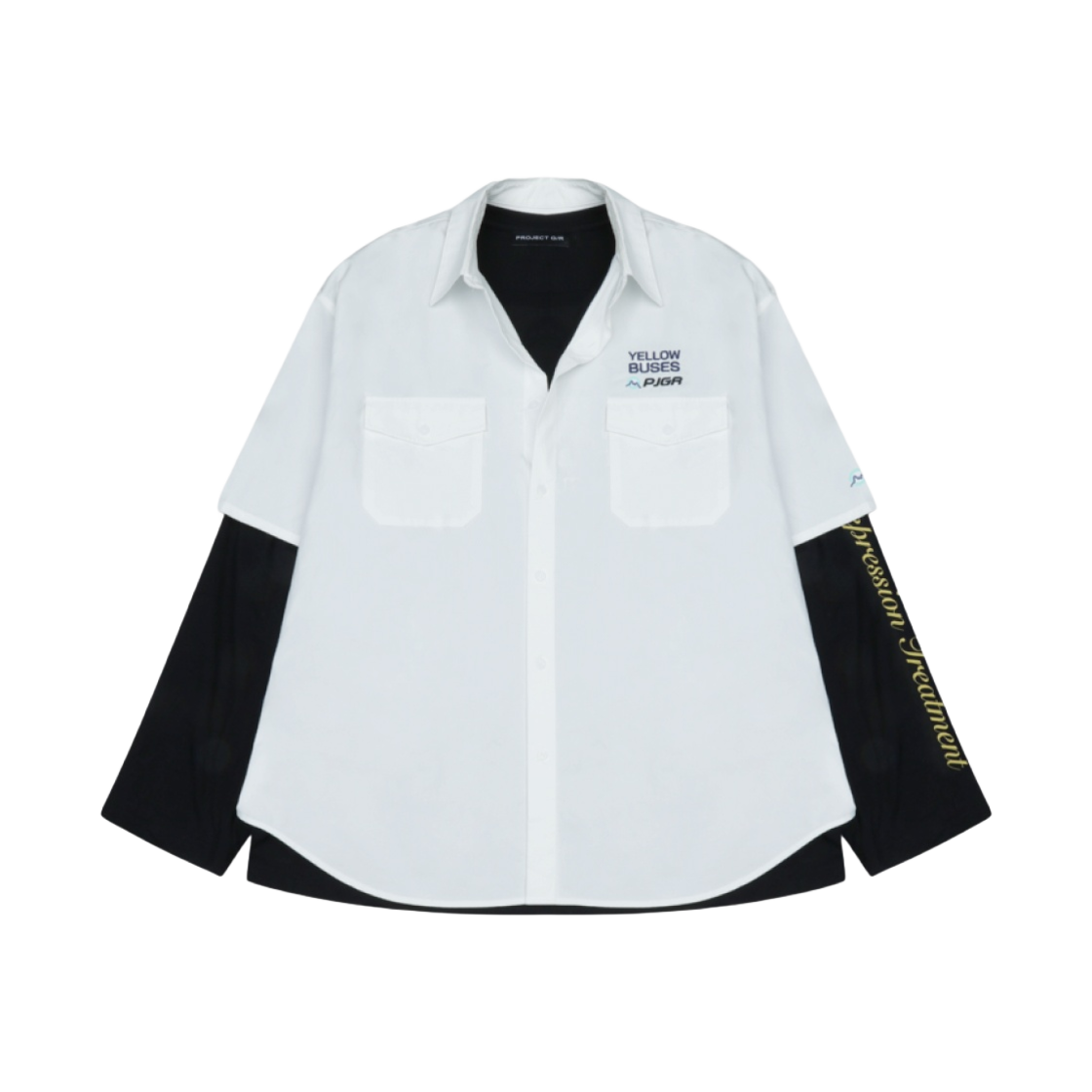 PG23FWML05WH Project G/R Bus Driver Layered Shirts White