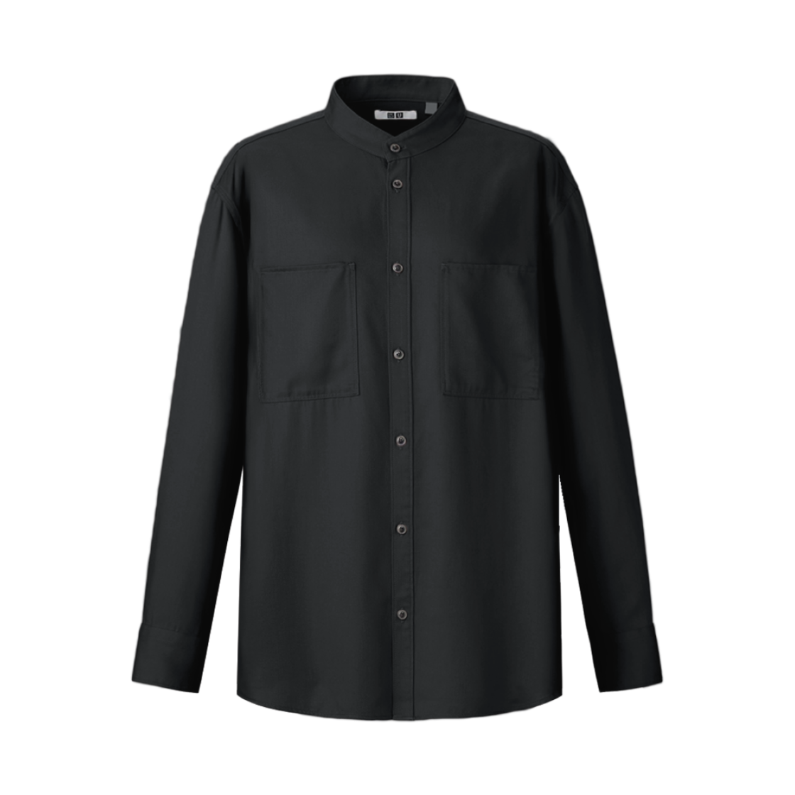 472087-09 (W) Uniqlo U Band Collar Relax Shirt Black - KR