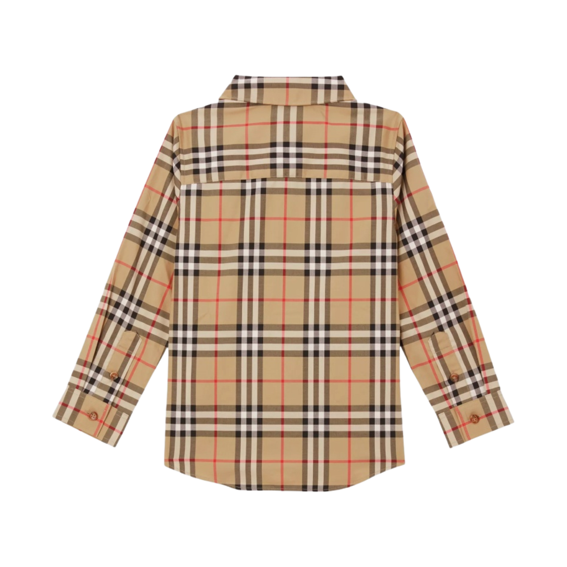 (키즈) 버버리 빈티지 체크 스트레치 코튼 셔츠 아카이브 베이지((Kids) Burberry Vintage Check Stretch Cotton Shirt Archive Beige) - 2