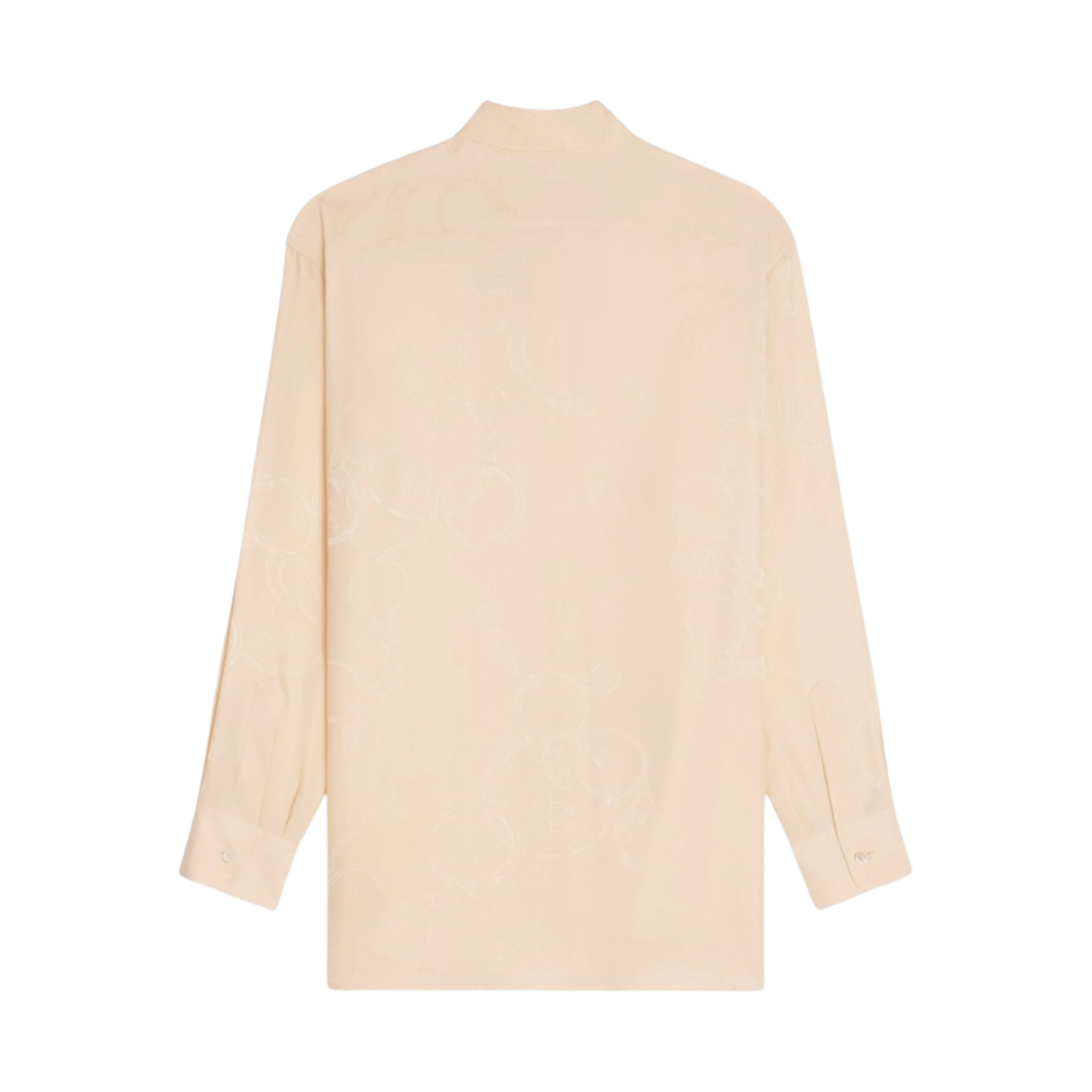 (W) 셀린느 샤이니 매트 실크 보이프렌드 셔츠 크림((W) Celine Boyfriend Shirt in Shiny Matte Silk Cream) - 2