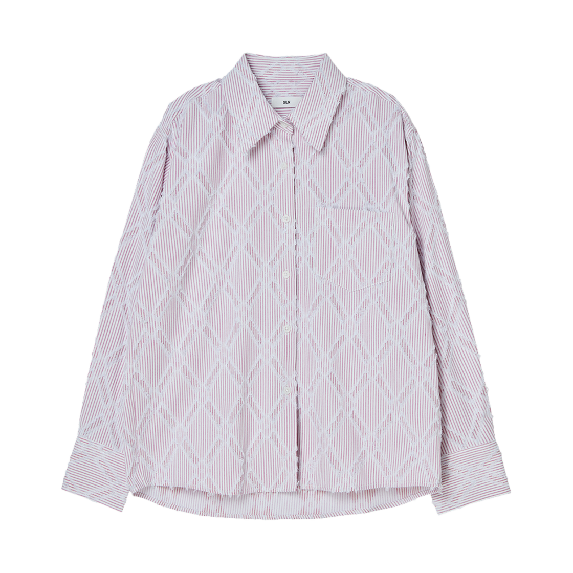 SNFWSH04 SILN Classic Tassel Stripe Shirts Pink